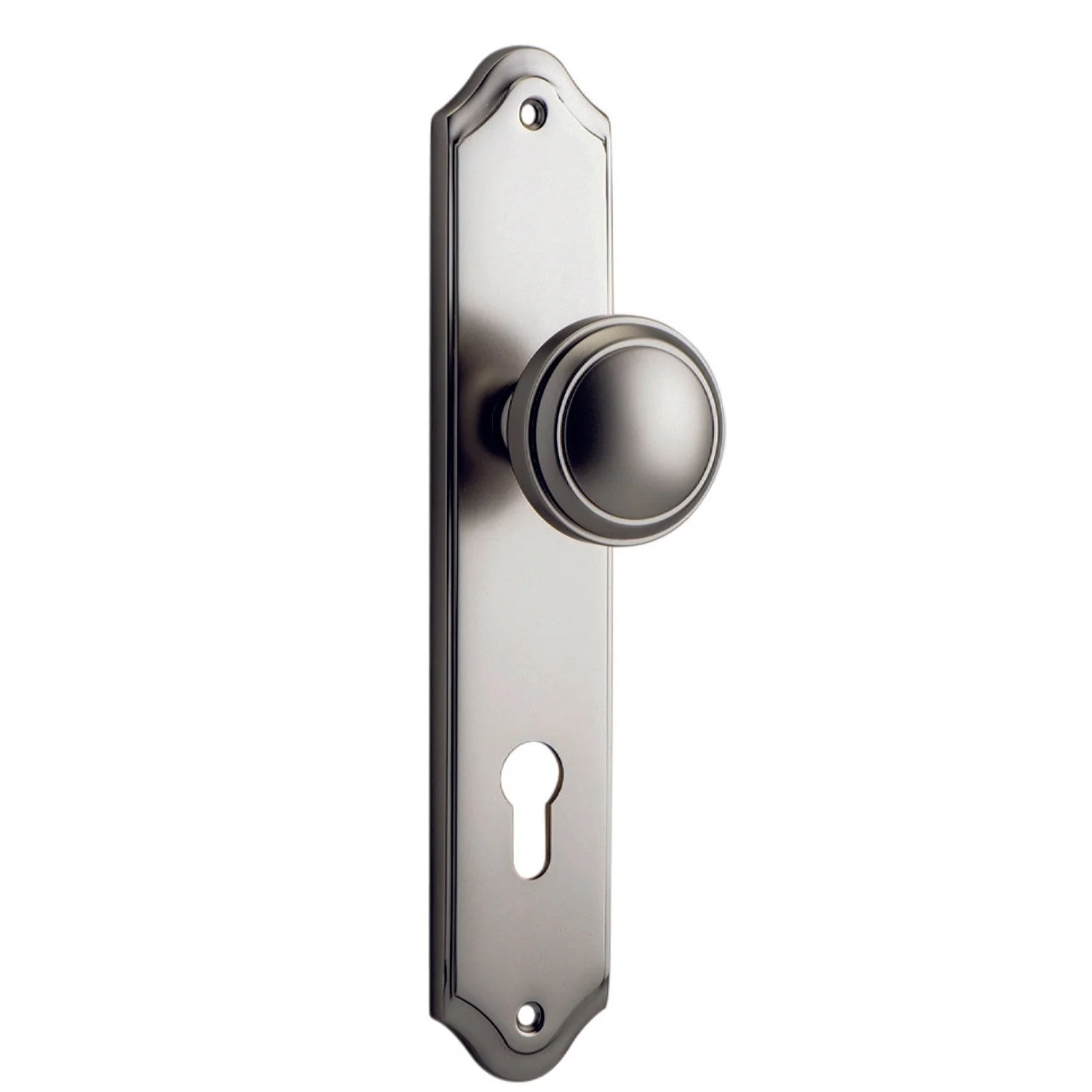 Iver Door Knob Paddington Shouldered Euro Pair Satin Nickel