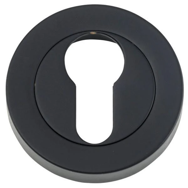 Iver Escutcheon Euro Concealed Fix Round Pair Matt Black