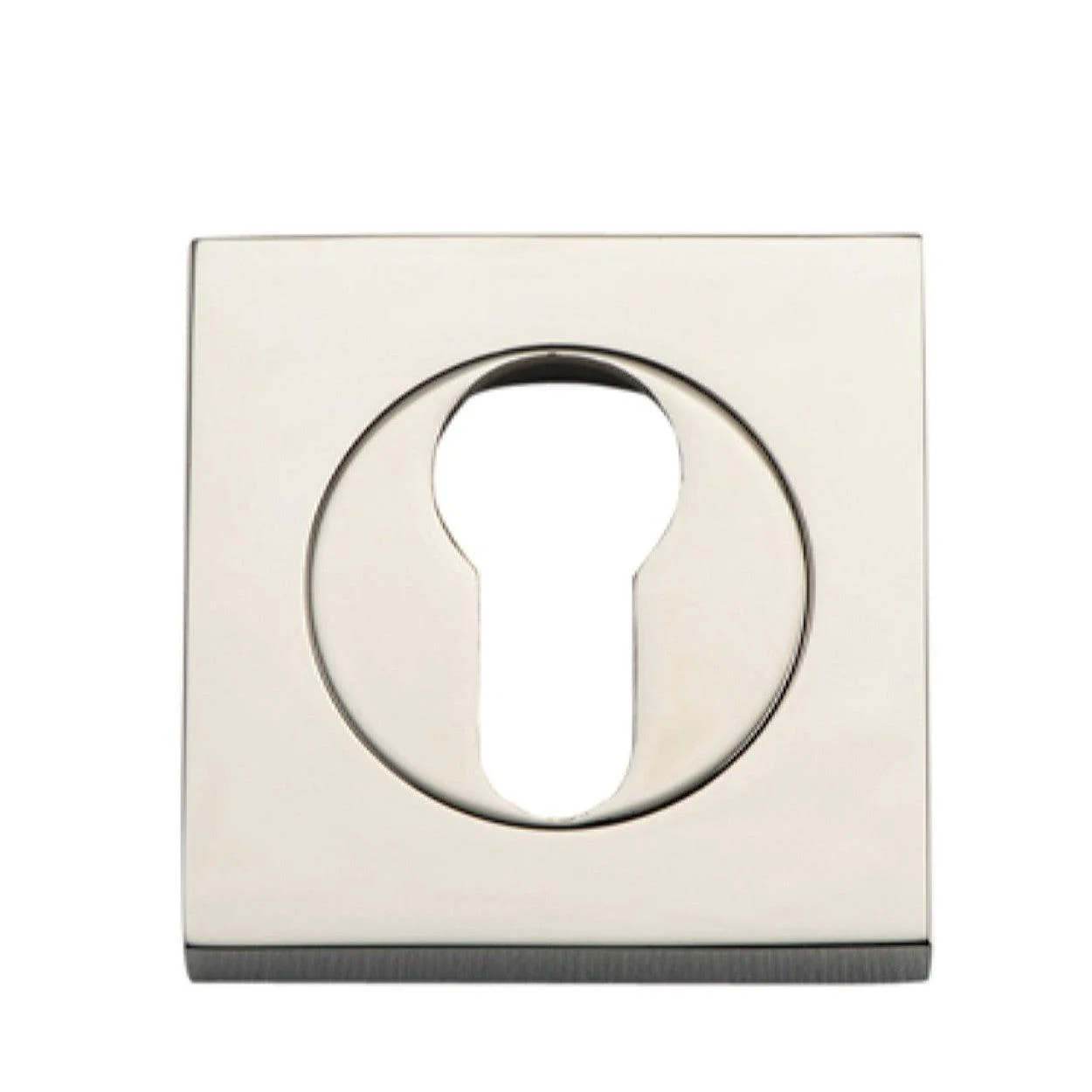 Iver Escutcheon Euro Concealed Fix Square Pair Polished Nickel