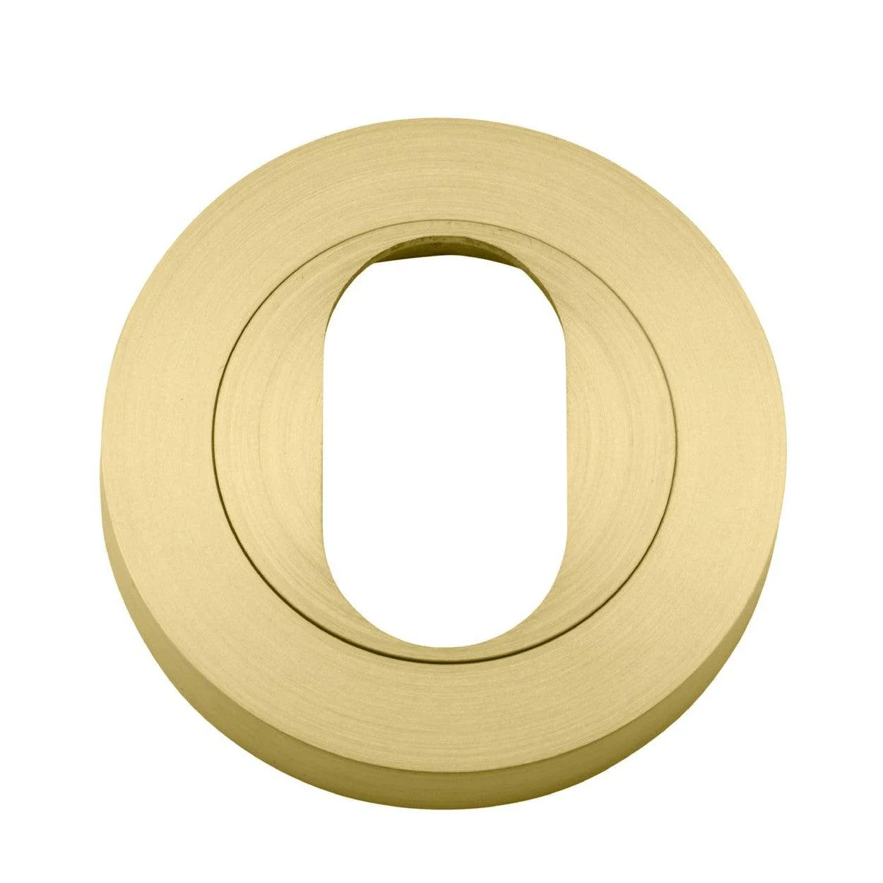 Iver Escutcheon Oval Round Pair Brushed Gold PVD