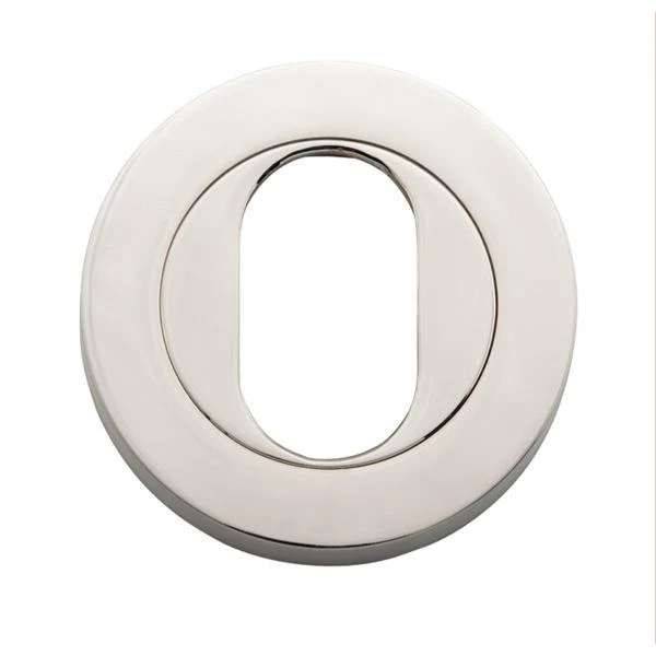 Iver Escutcheon Oval Round Pair Polished Nickel