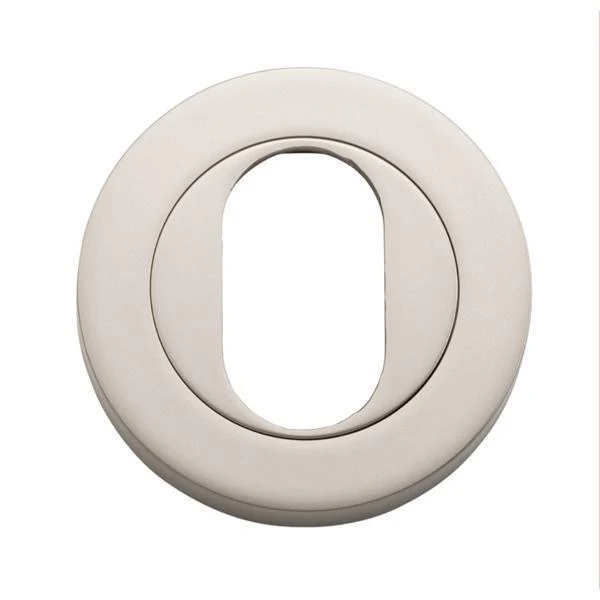 Iver Escutcheon Oval Round Pair Satin Nickel