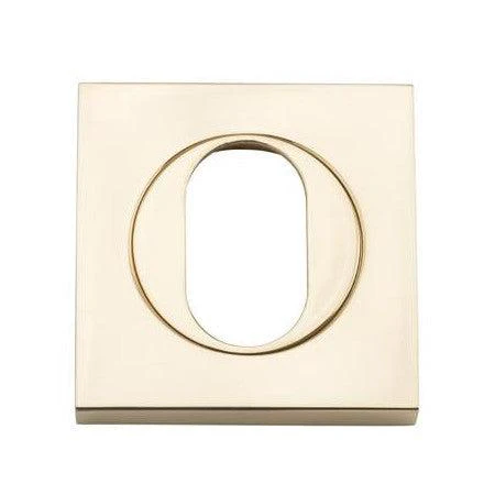 Iver Escutcheon Oval Square Pair Polished Brass