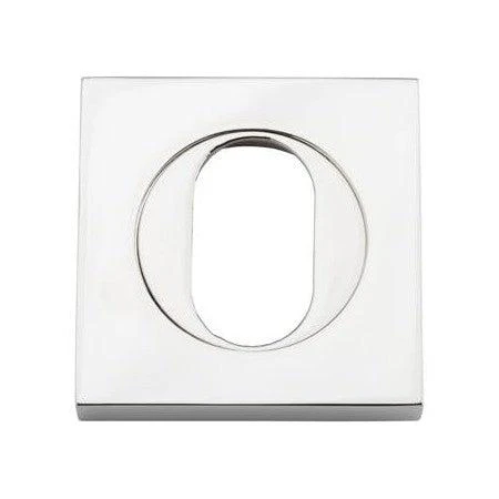 Iver Escutcheon Oval Square Pair Polished Nickel