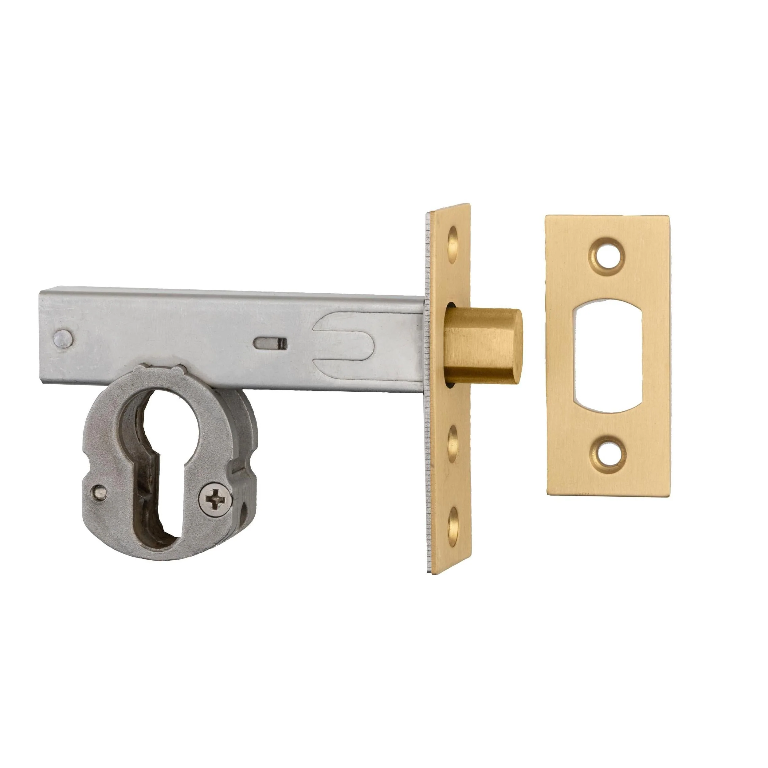 Iver Mortice Deadbolt Euro Brushed Brass Backset 60mm