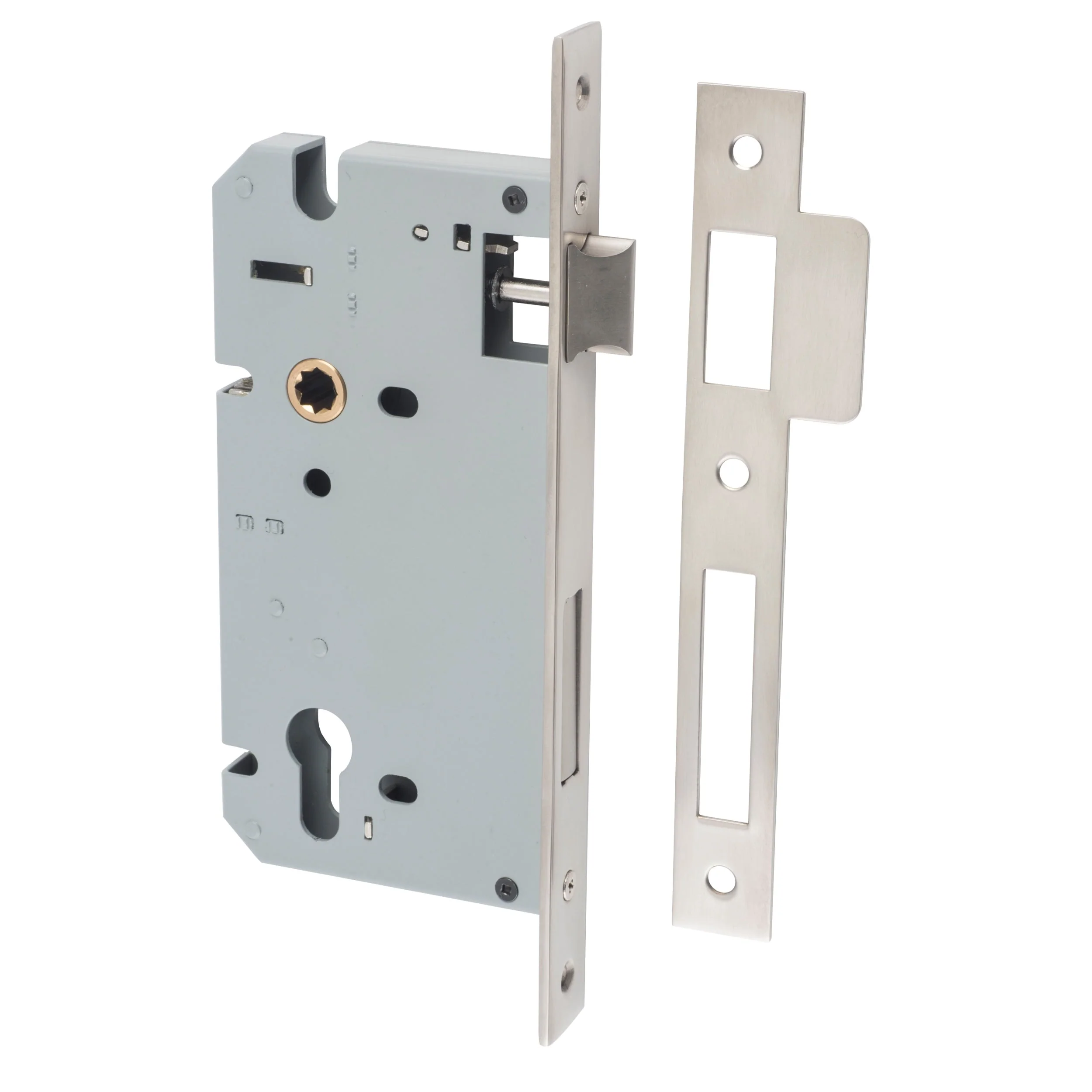 Iver Mortice Lock Euro Satin Nickel CTC85mm Backset 60mm