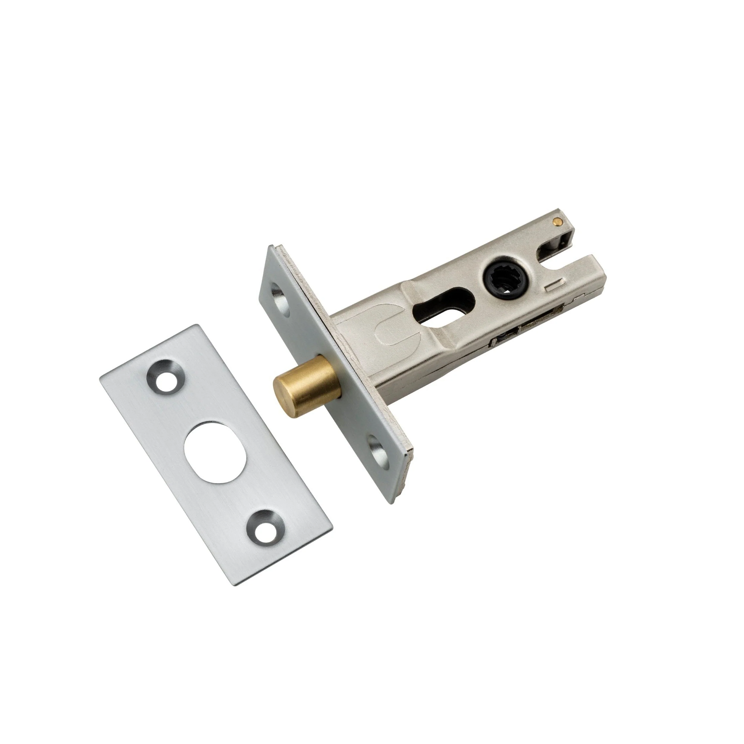 Iver Privacy Bolt Round Bolt Brushed Chrome Backset 45mm