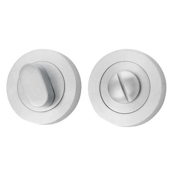 Iver Privacy Turn Oval Concealed Fix Round Brushed Chrome