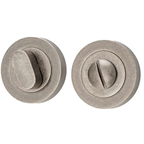 Iver Privacy Turn Oval Concealed Fix Round Distressed Nickel