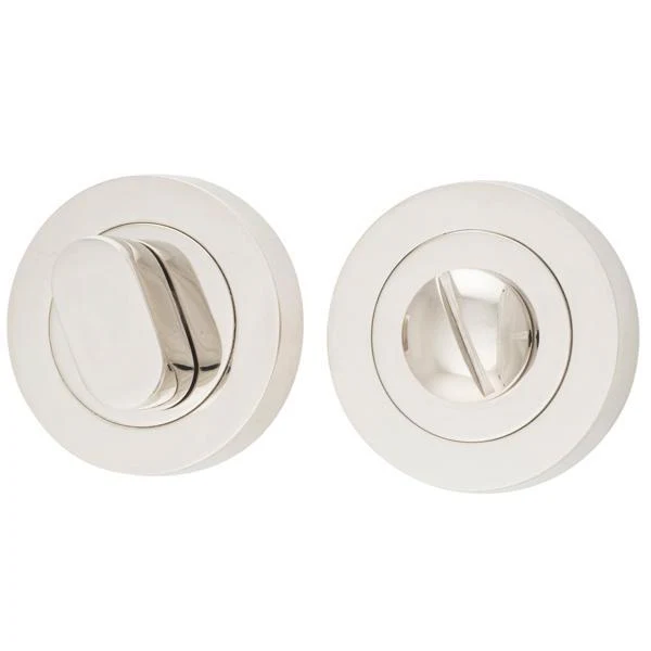 Iver Privacy Turn Oval Concealed Fix Round Polished Nickel