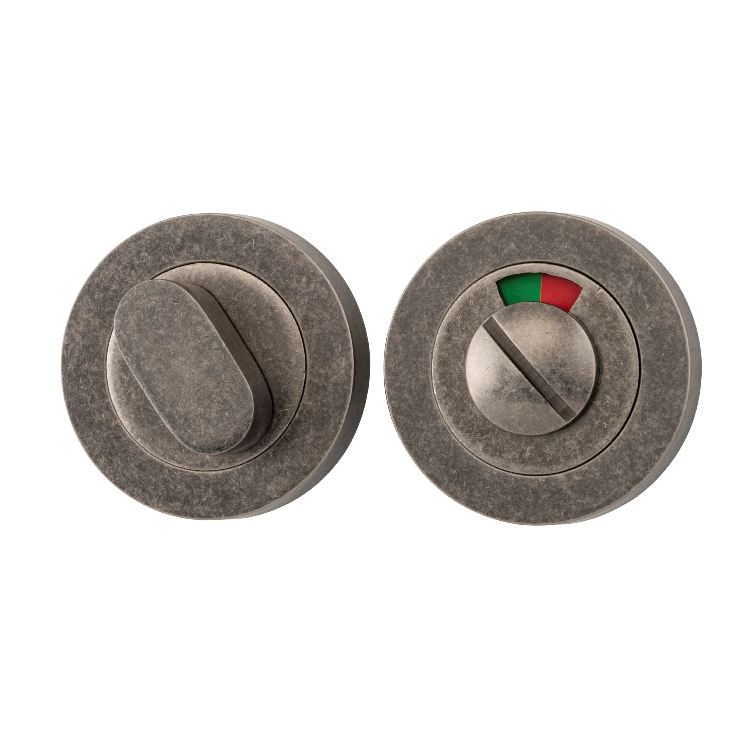 Iver Privacy Turn Oval with Indicator Concealed Fix Round Distressed Nickel