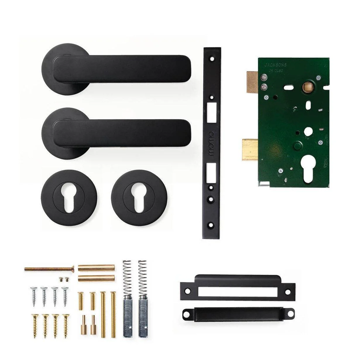 Momo Aspen Door Handle Entrance Set Matt Black