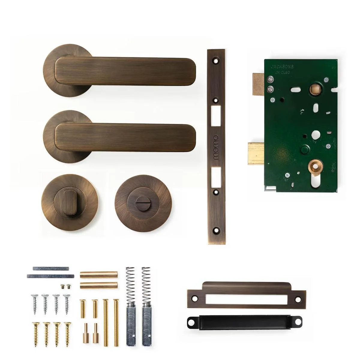 Momo Aspen Door Handle Mortice Lock Privacy Set Bronze