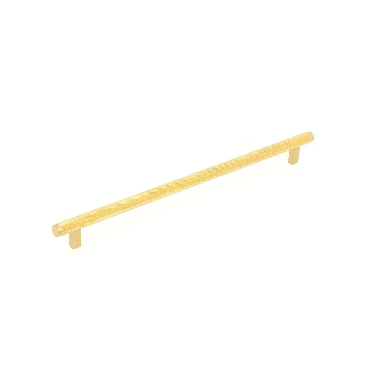 Momo Bellevue 320mm Knurled Bar Cabinet Pull Handle Brushed Satin Brass