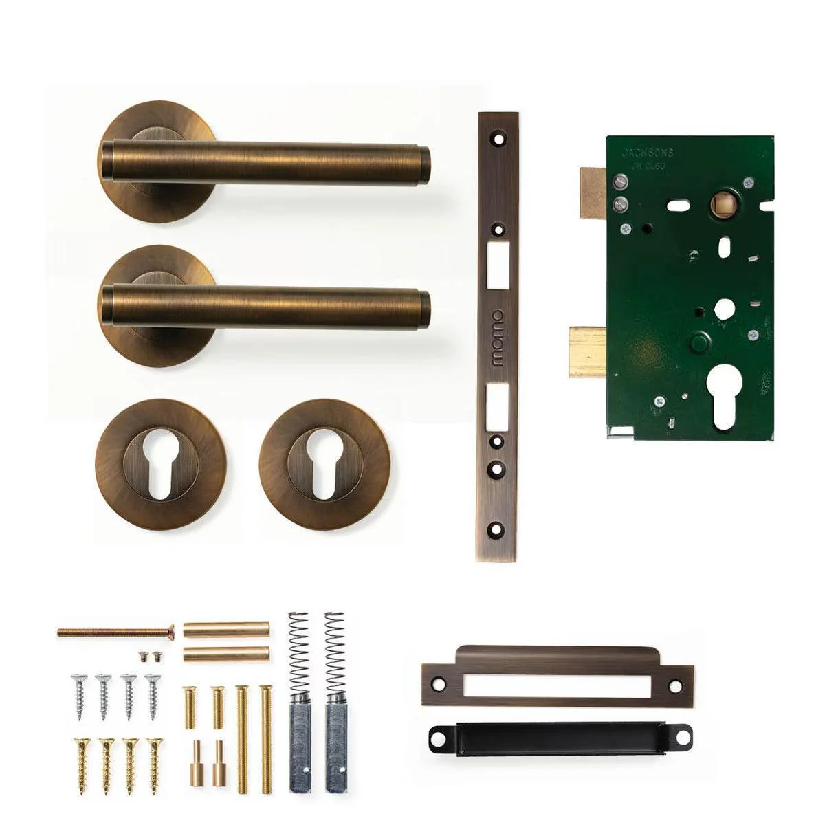 Momo Bellevue Plain Door Handle Entrance Set Bronze