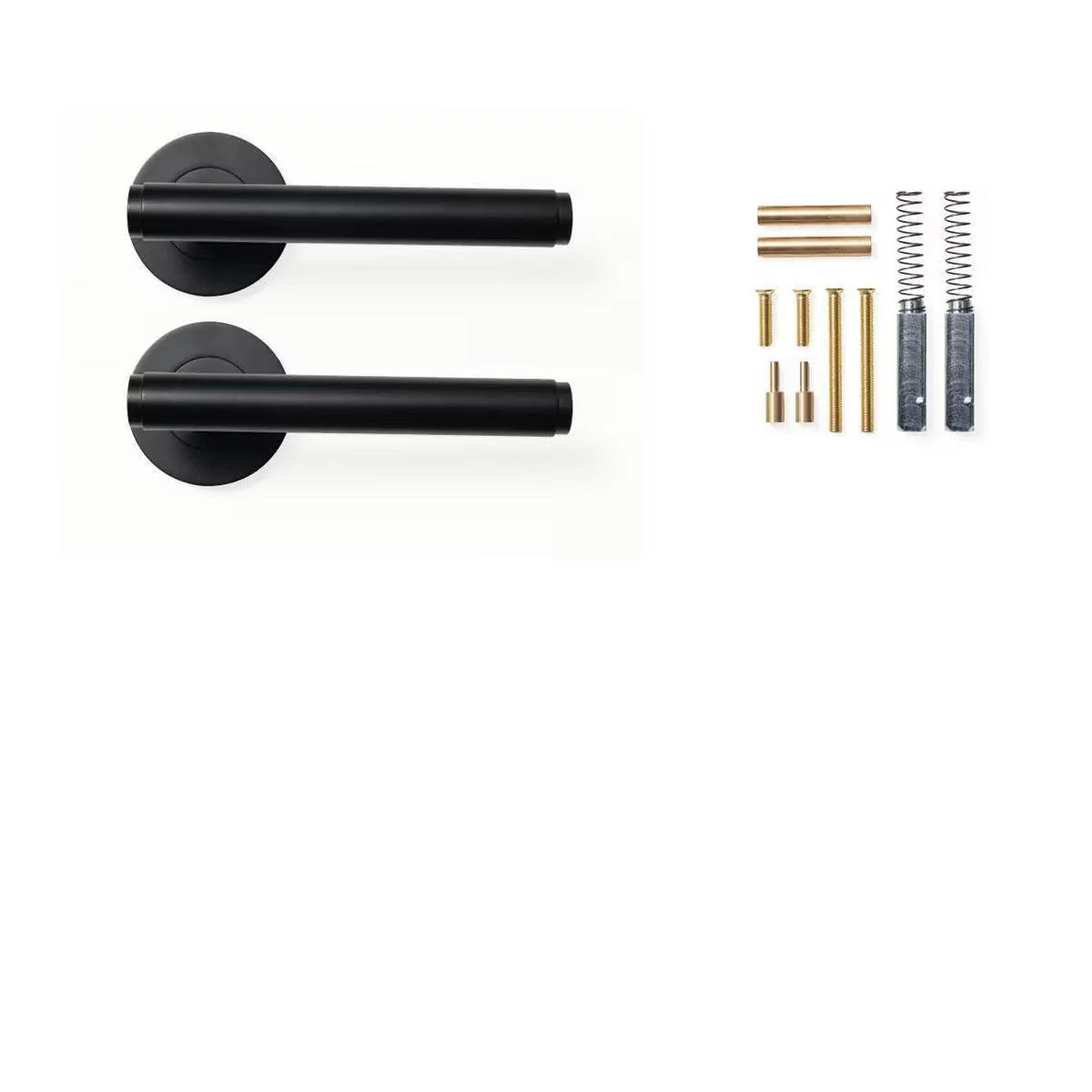 Momo Bellevue Plain Door Handle Set Matt Black