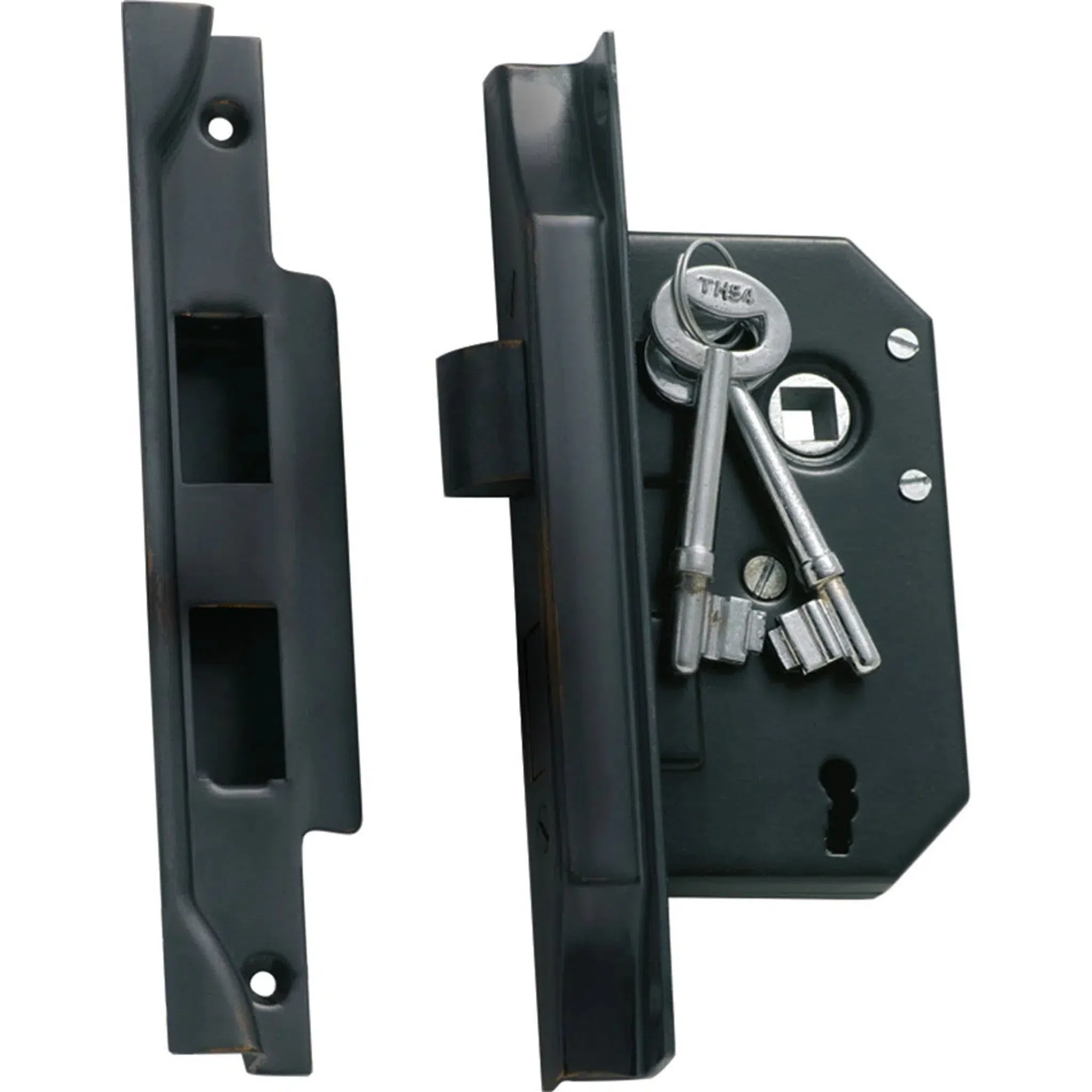 Tradco Mortice Lock 3 Lever Rebated Antique Copper CTC57mm Backset 44mm