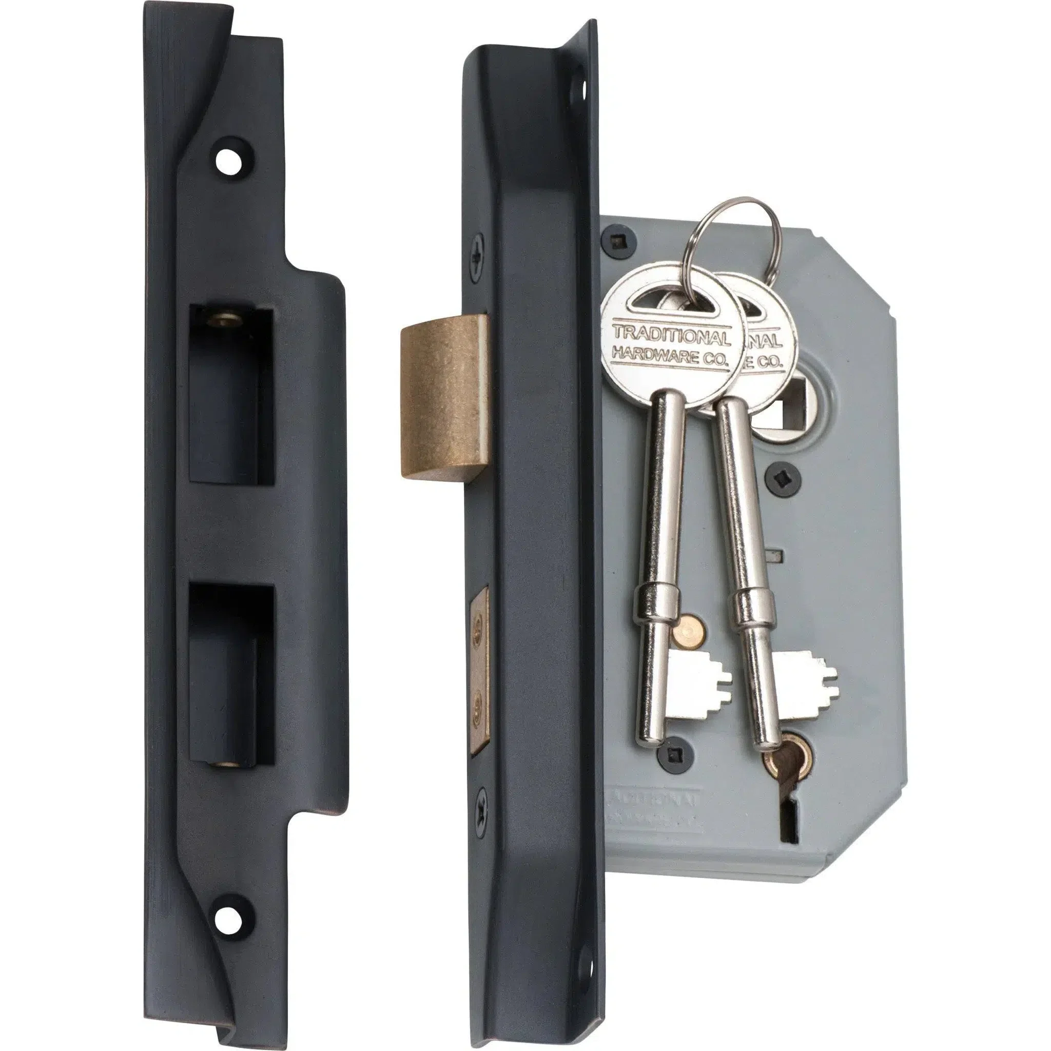 Tradco Mortice Lock 5 Lever Rebated Antique Copper CTC57mm Backset 46mm