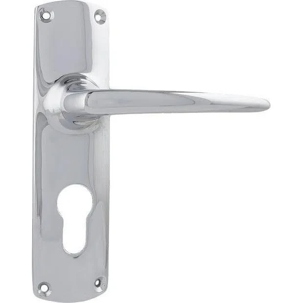 Tradco Door Handle Retro Euro Pair Chrome Plated