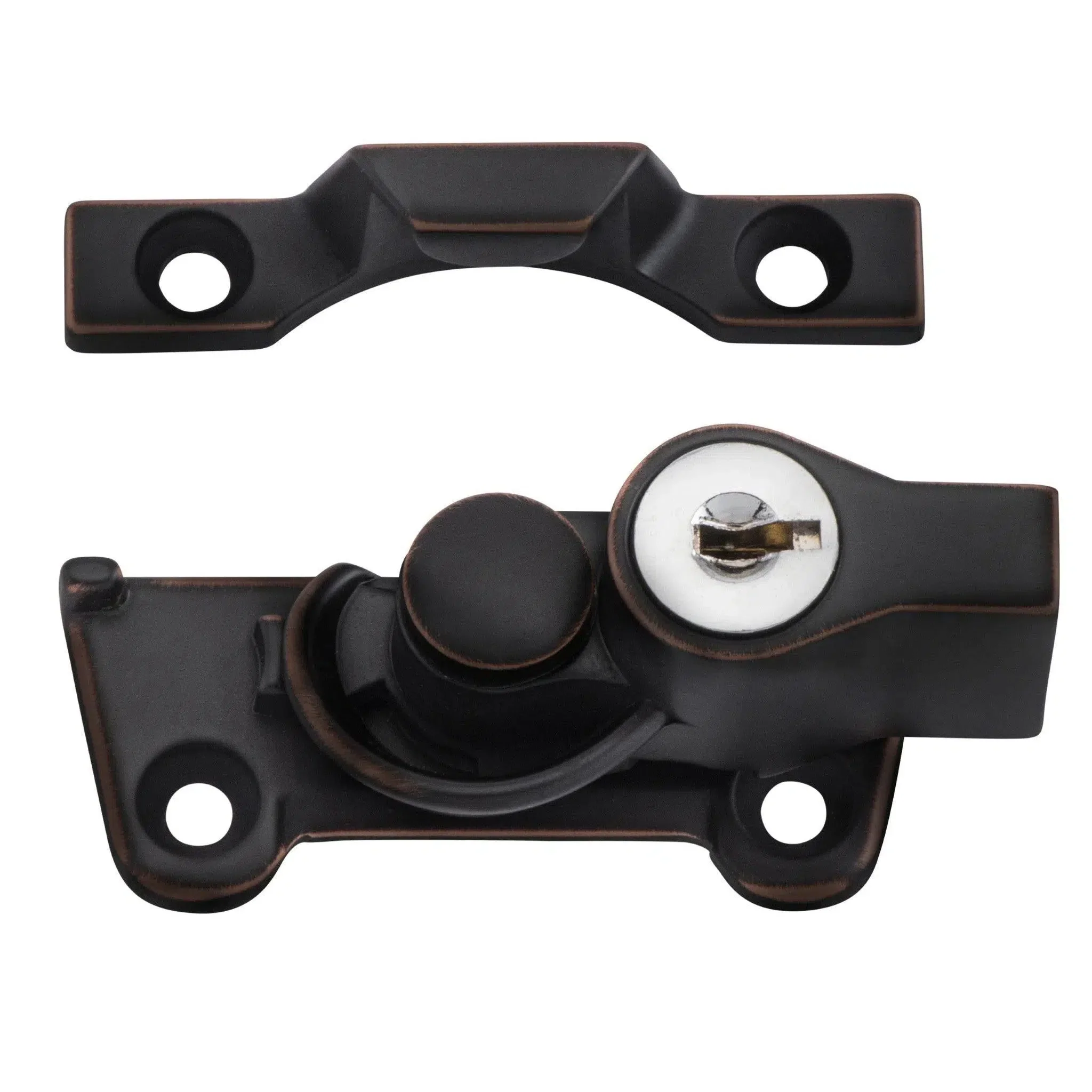 Tradco Sash Fastener Locking Wide Base Antique Copper
