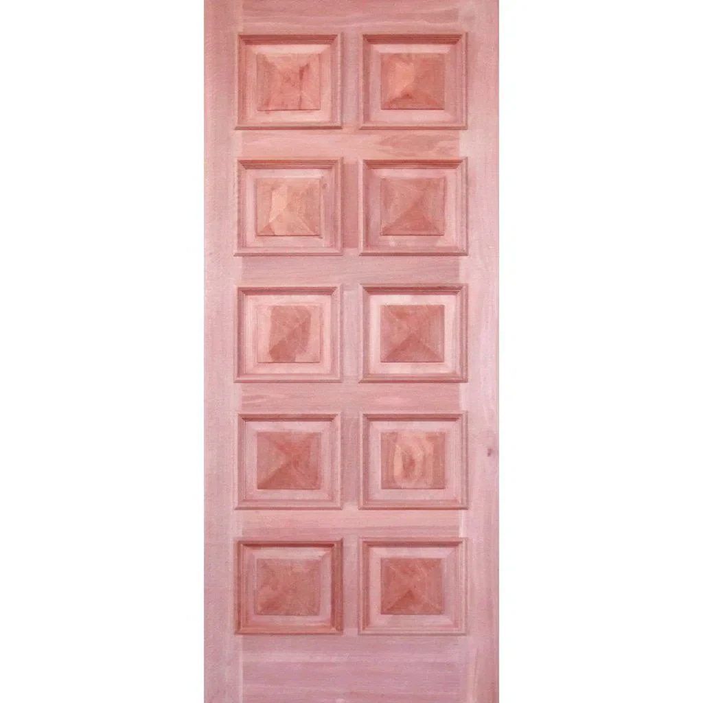 Solid Exterior 10 Panel Door With Cricket Bat & Heavy Moulding
