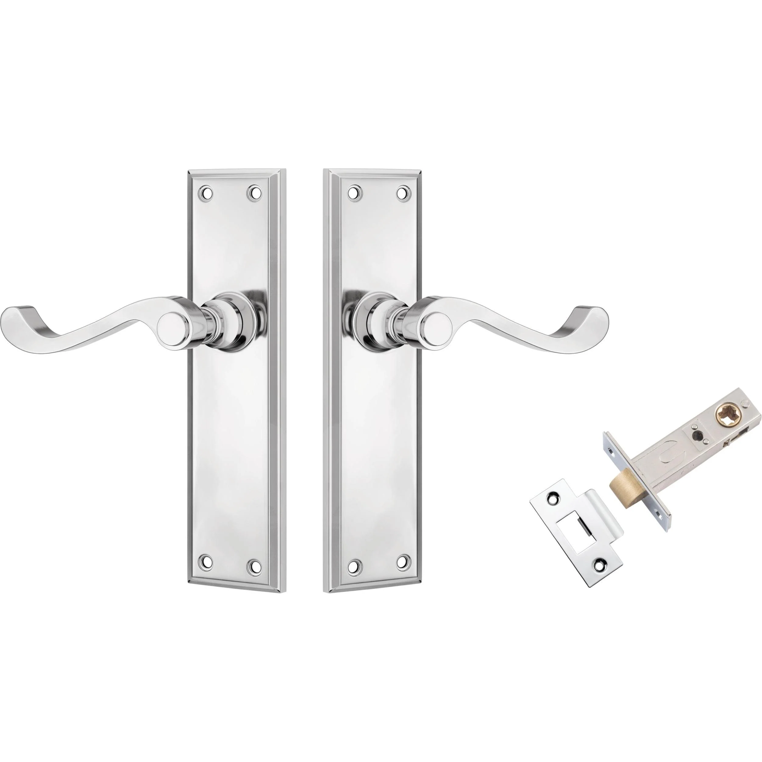 Tradco Door Handle Milton Chrome Plated Passage Set