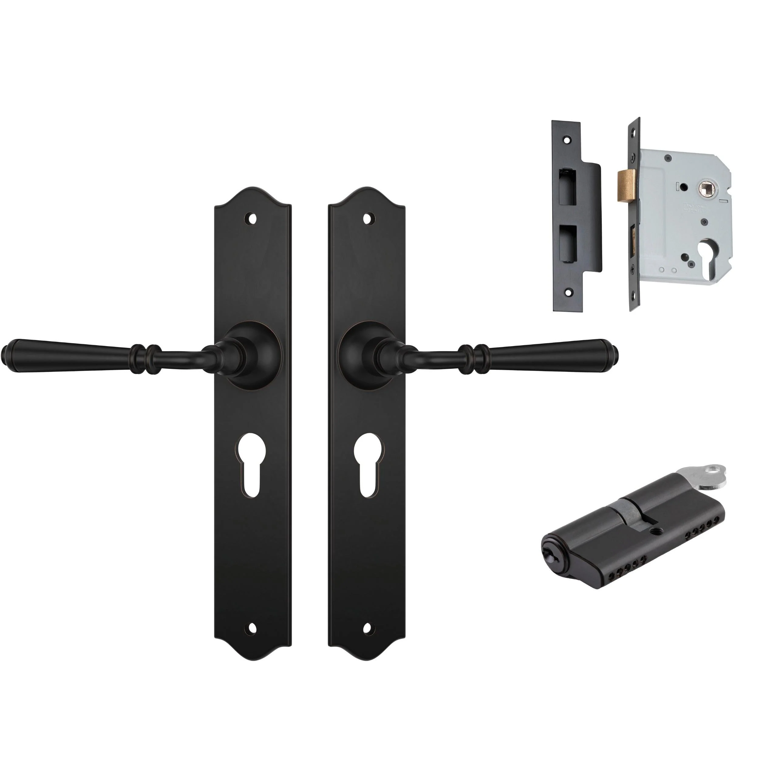 Tradco Door Handle Reims Antique Copper Key/Key Entrance Set
