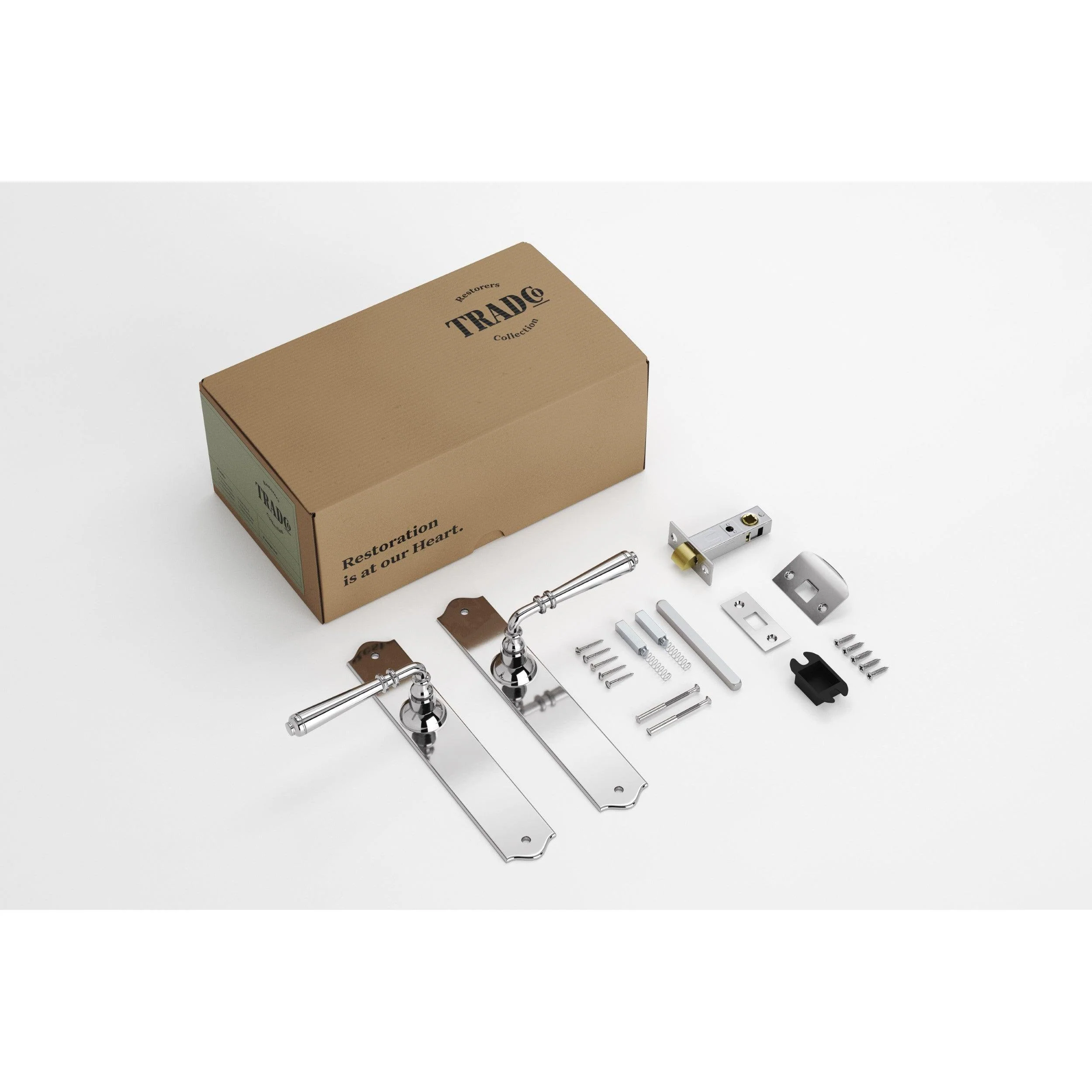 Tradco Door Handle Reims Chrome Plated Passage Set - Image 2