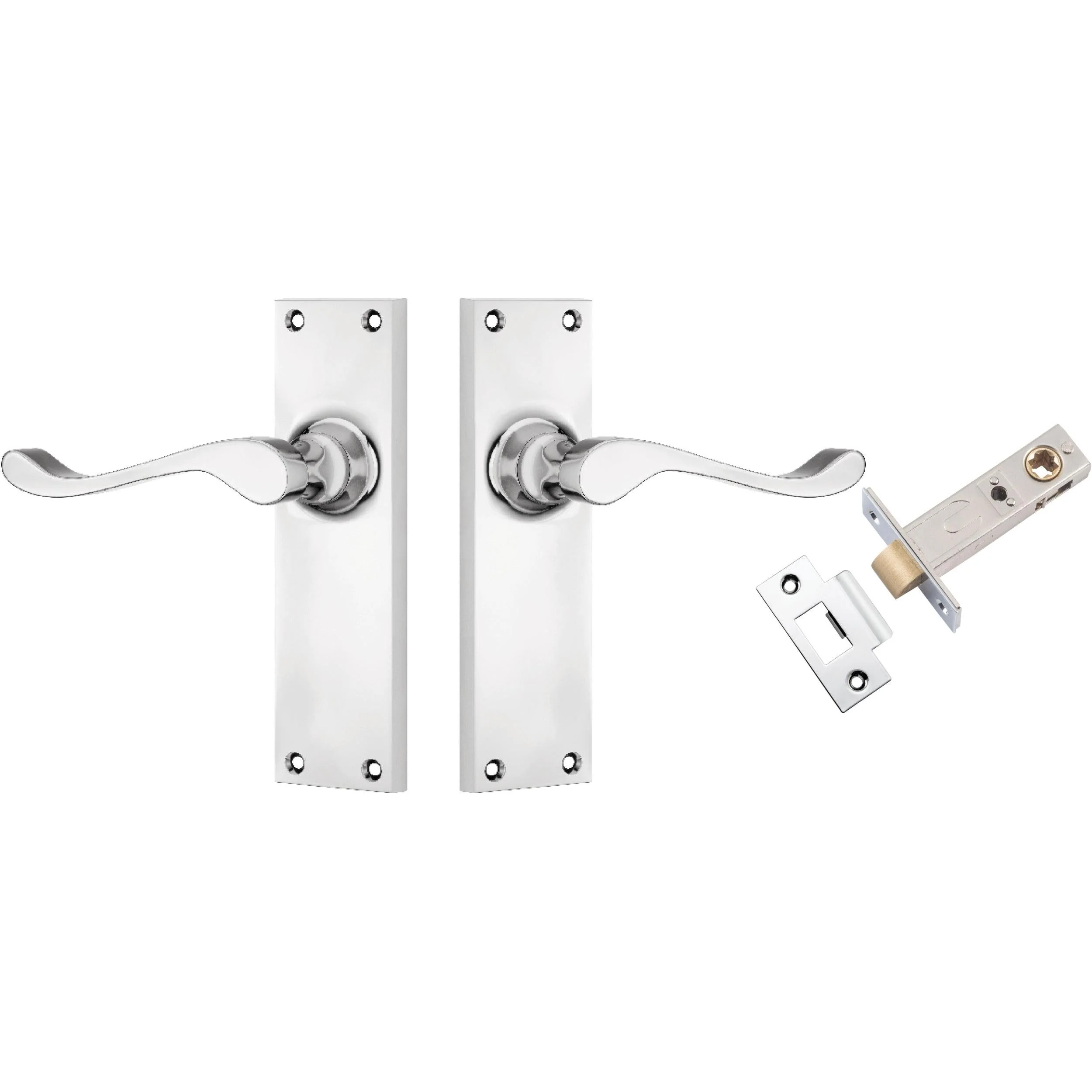 Tradco Door Handle Victorian Chrome Plated Passage Set