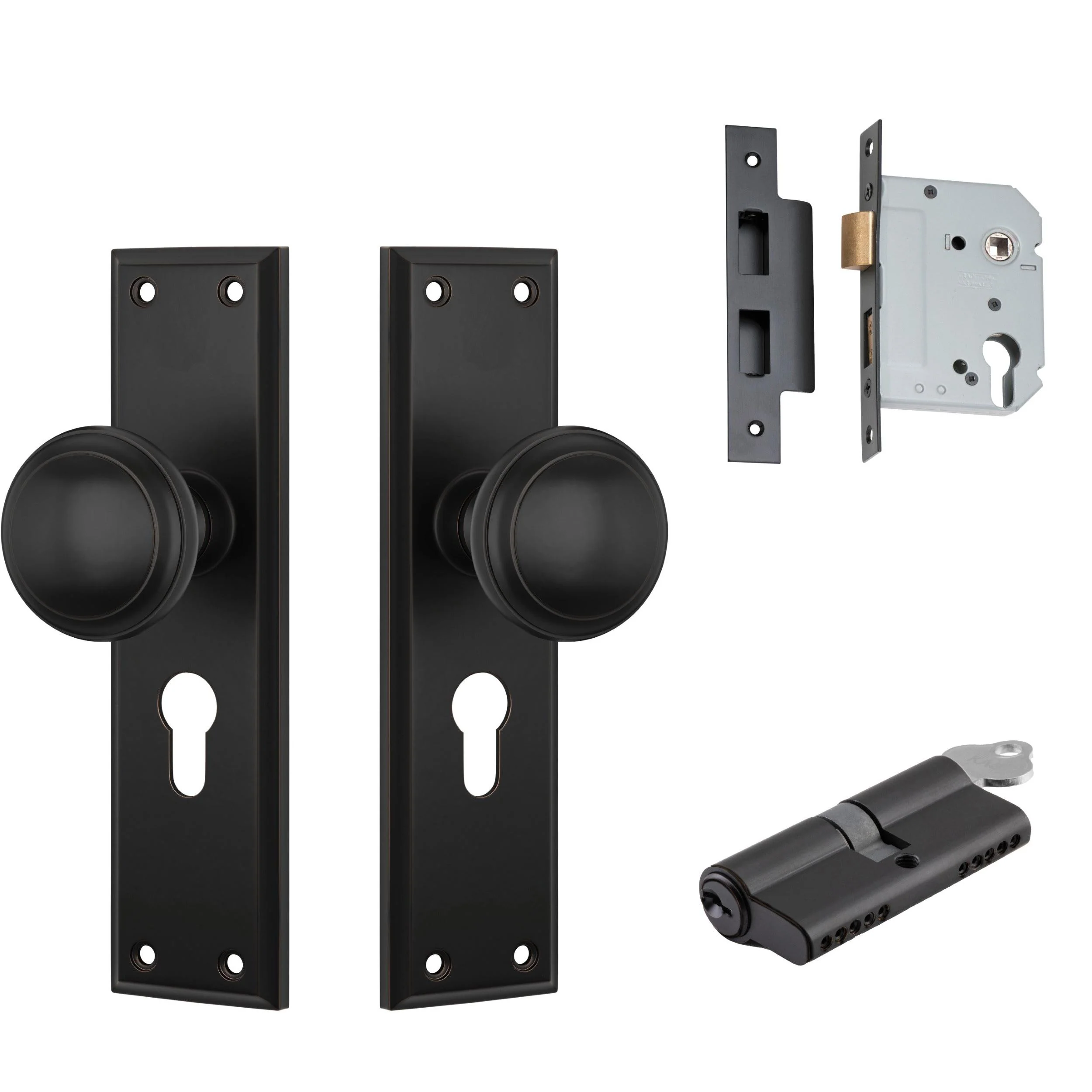 Tradco Door Knob Milton Antique Copper Key/Key Entrance Set