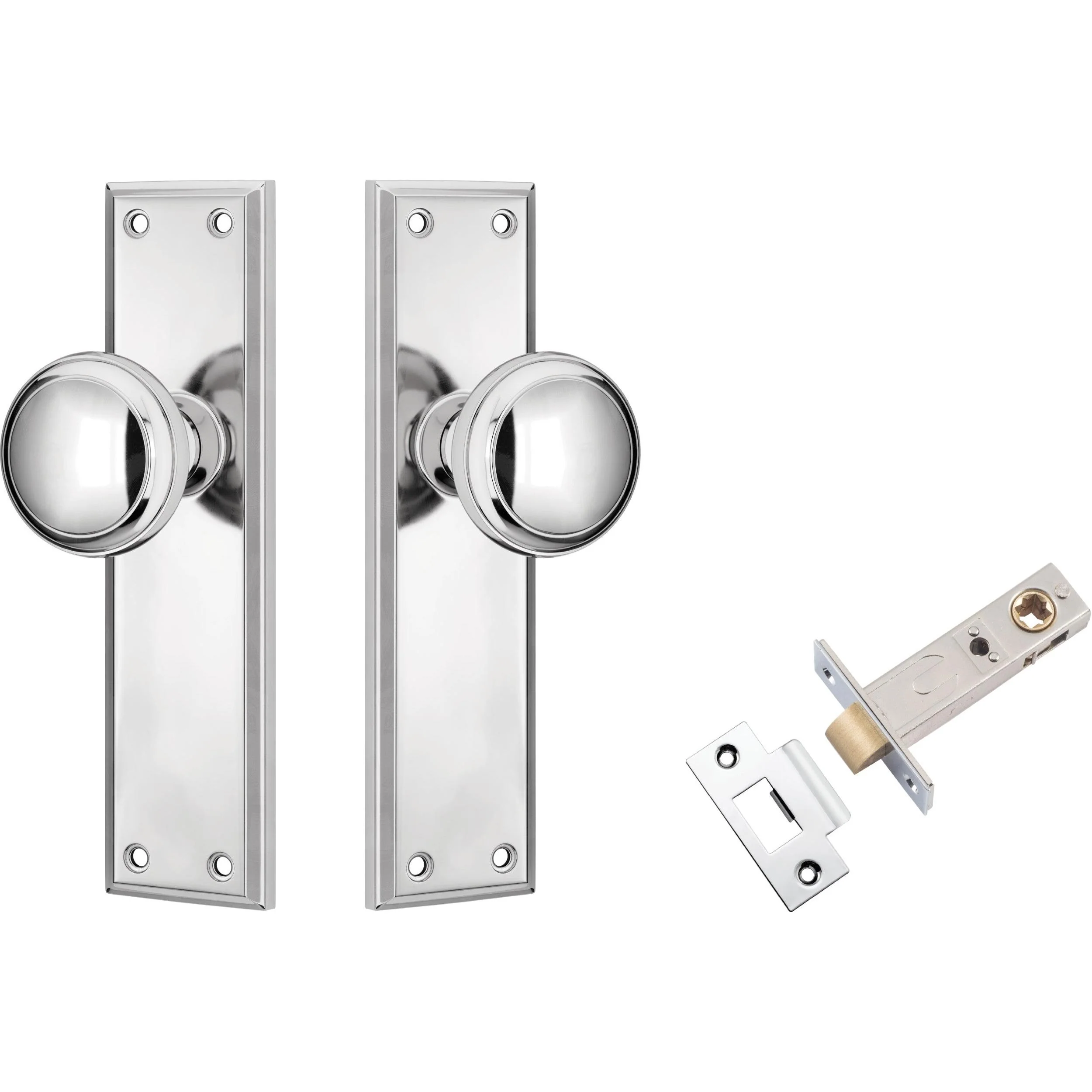 Tradco Door Knob Milton Chrome Plated Passage Set