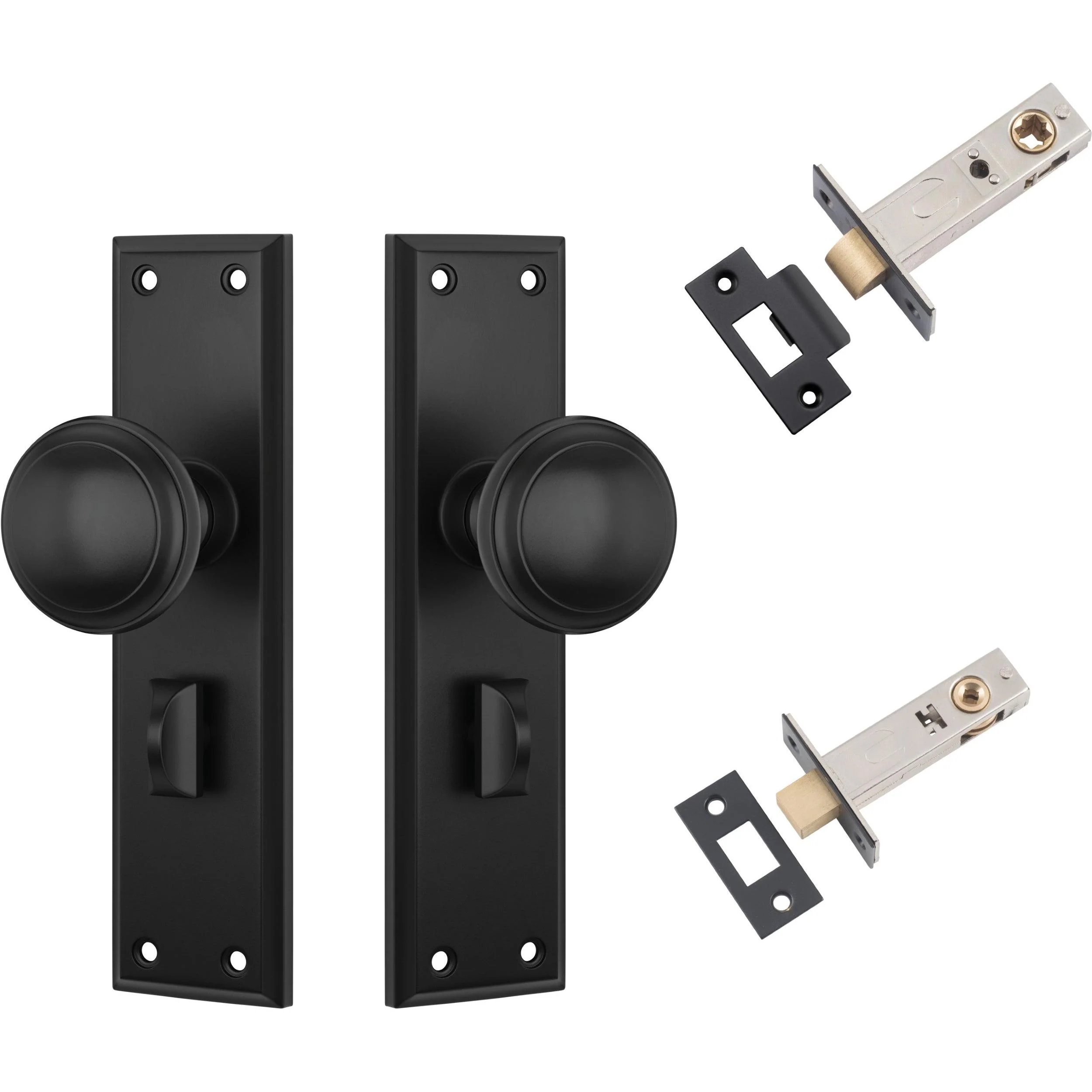 Tradco Door Knob Milton Matt Black Privacy Set