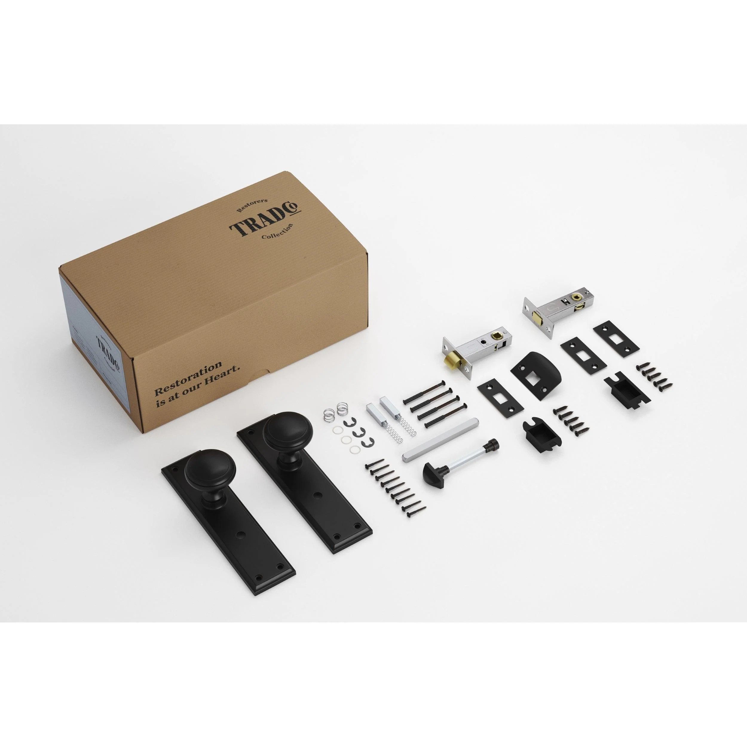 Tradco Door Knob Milton Matt Black Privacy Set - Image 2