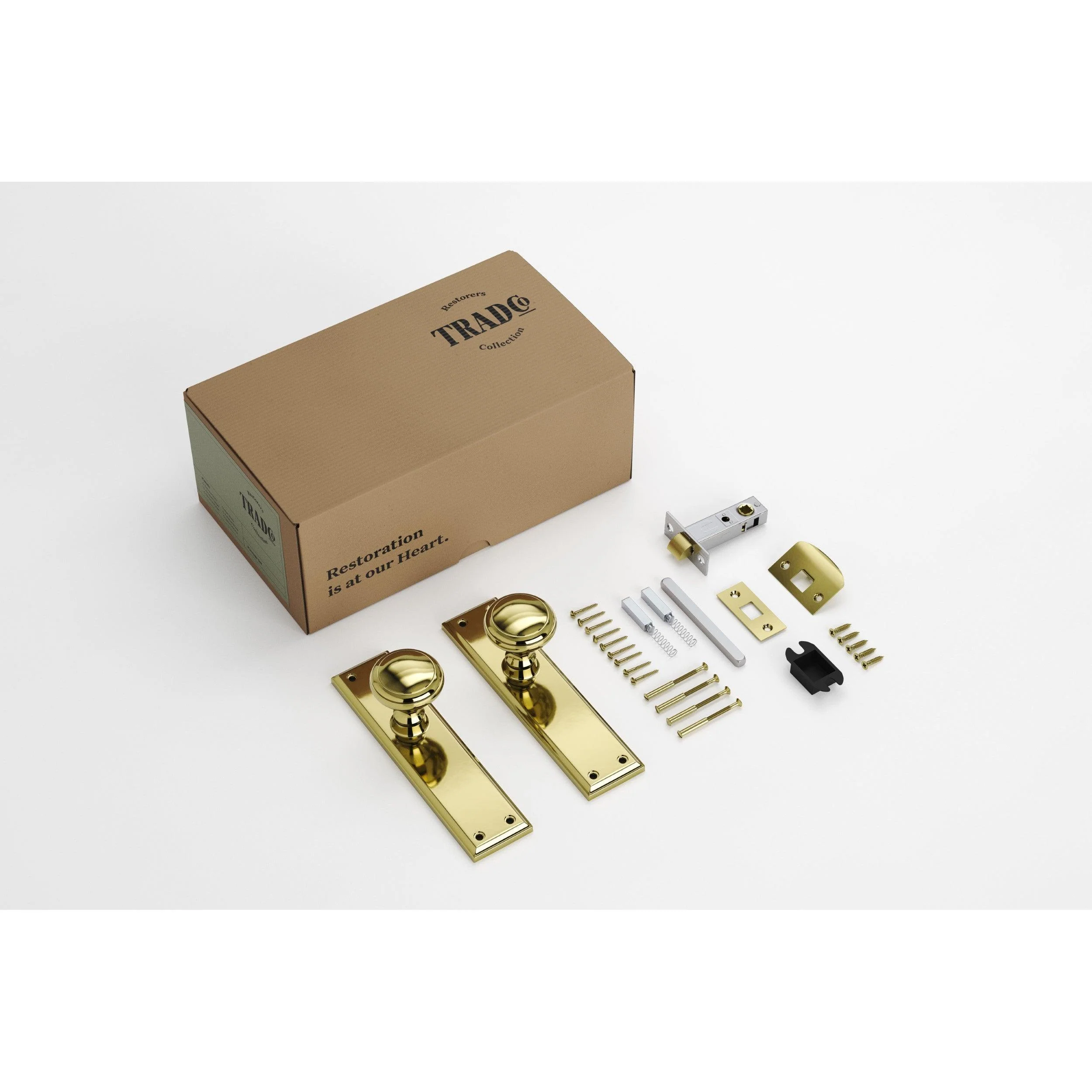 Tradco Door Knob Milton Polished Brass Passage Set - Image 2