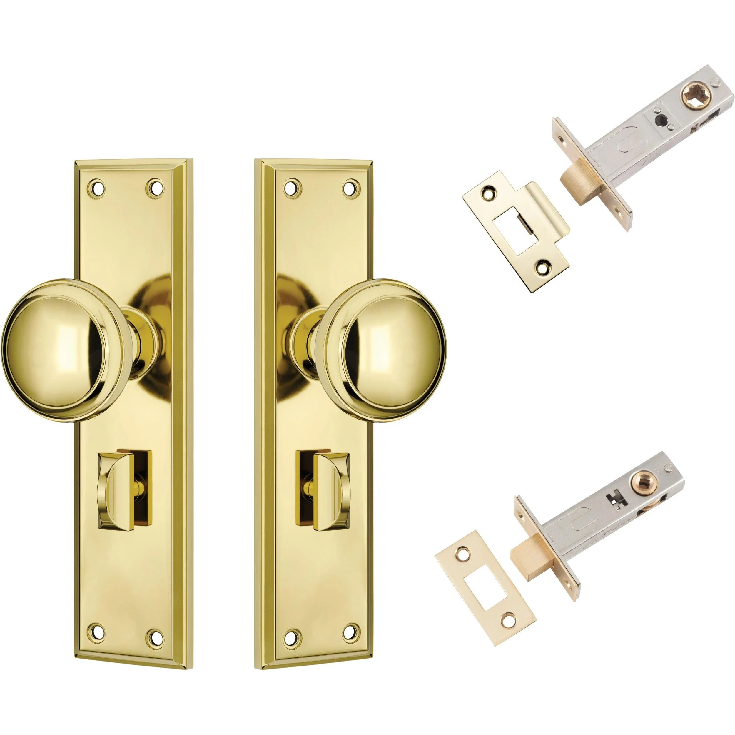 Tradco Door Knob Milton Polished Brass Privacy Set