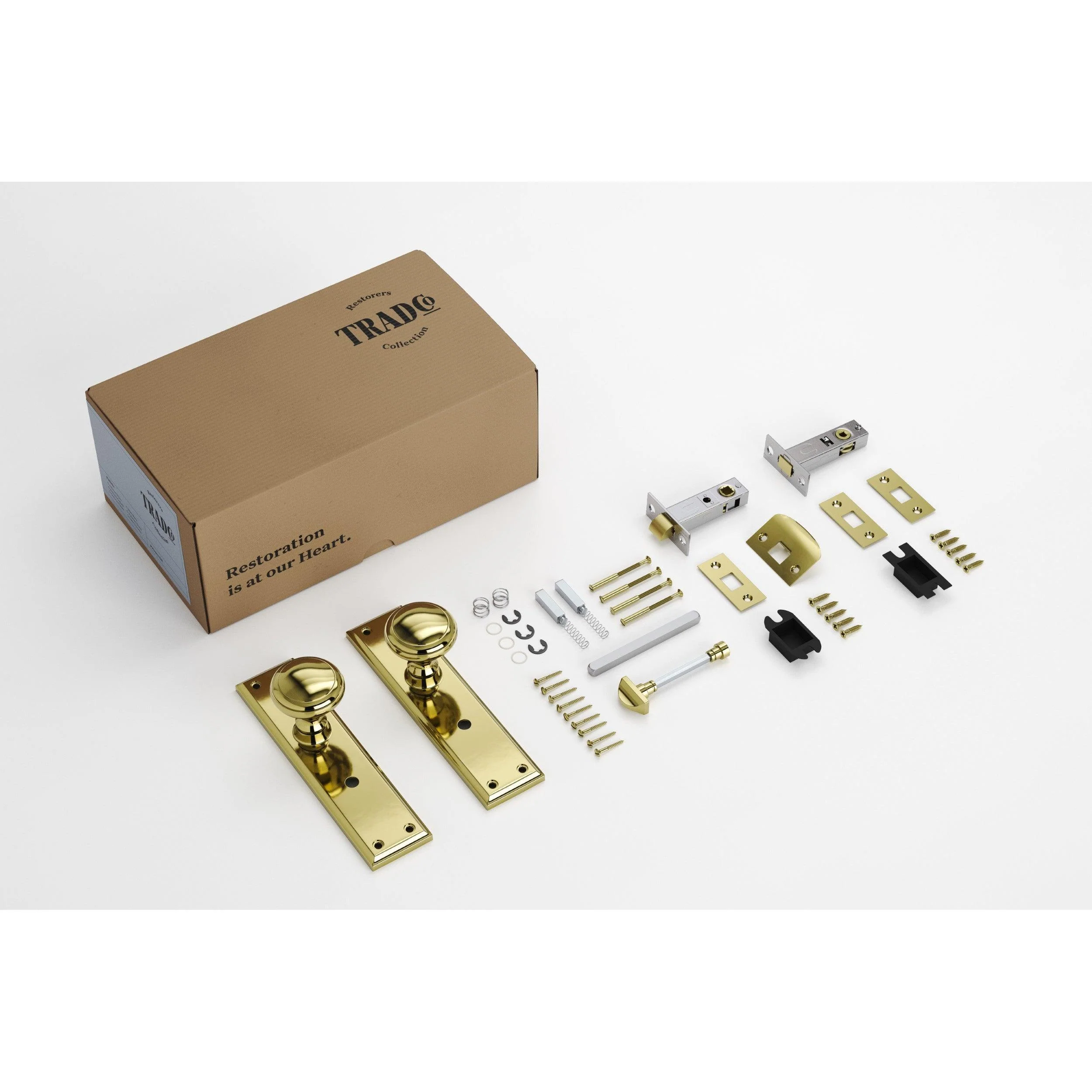 Tradco Door Knob Milton Polished Brass Privacy Set - Image 2