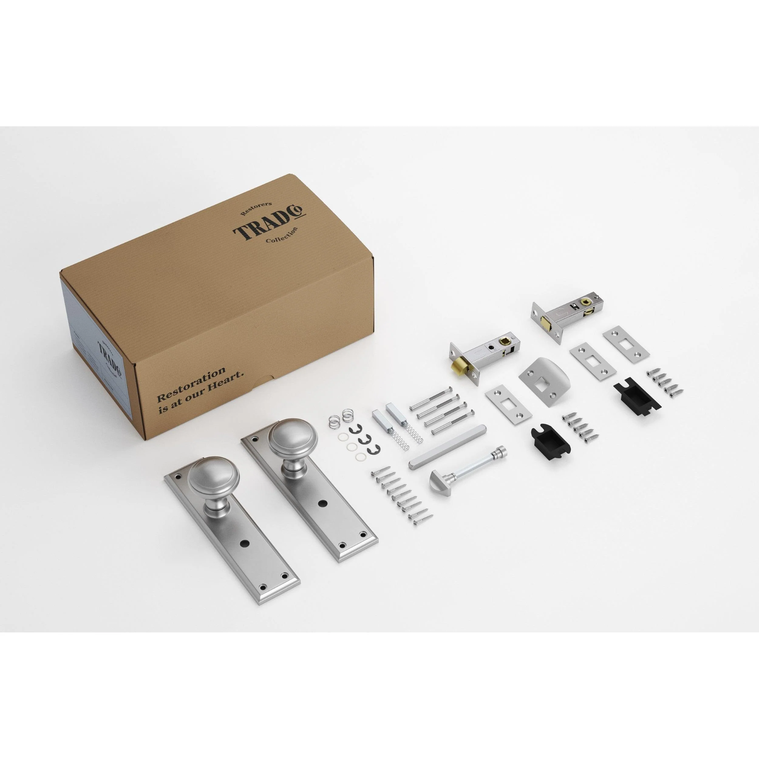 Tradco Door Knob Milton Satin Chrome Privacy Set - Image 2